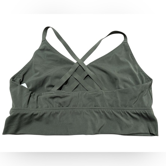aerie OFFLINE By Real Me Strappy Back Sports Bra Olive Green Size XXL - Picture 2 of 8